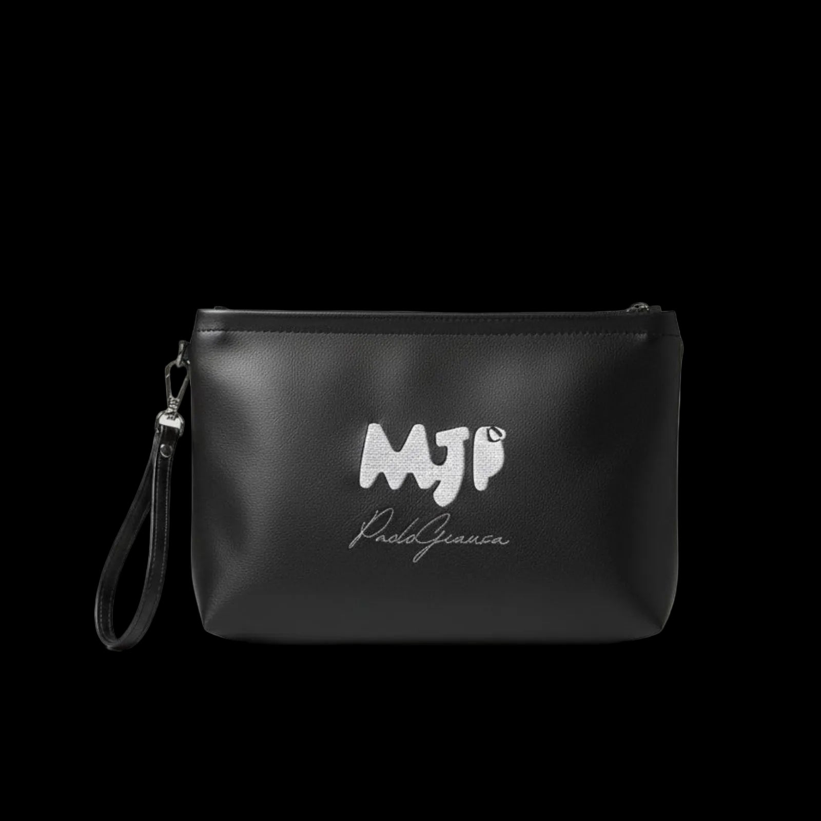Pochette Nera in Ecopelle MJP con Firma Paolo Giausa – Elegante con Polsiera