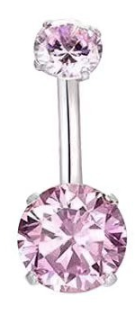Piercing con zirconi in Titanio F136- Piercing per obelico
