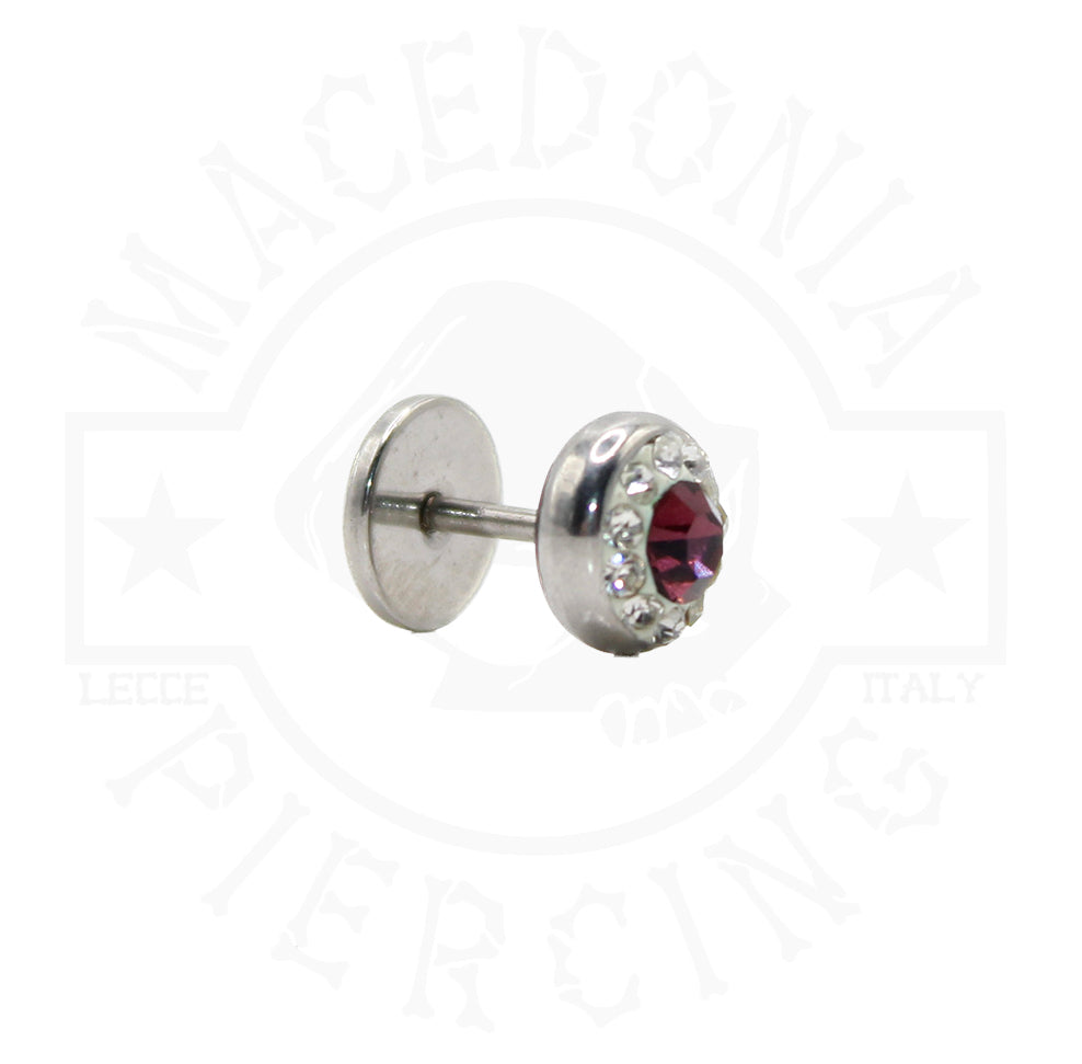 PIERCING A BOTTONE CON ZIRCONE